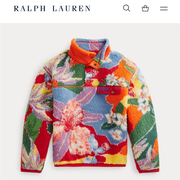 Polo Ralph Lauren Floral Teddy Fleece Pullover Size 6X
